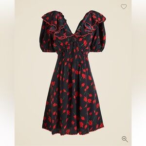 J.Crew Ruffle-Collar Mini Dress in painted daisy print